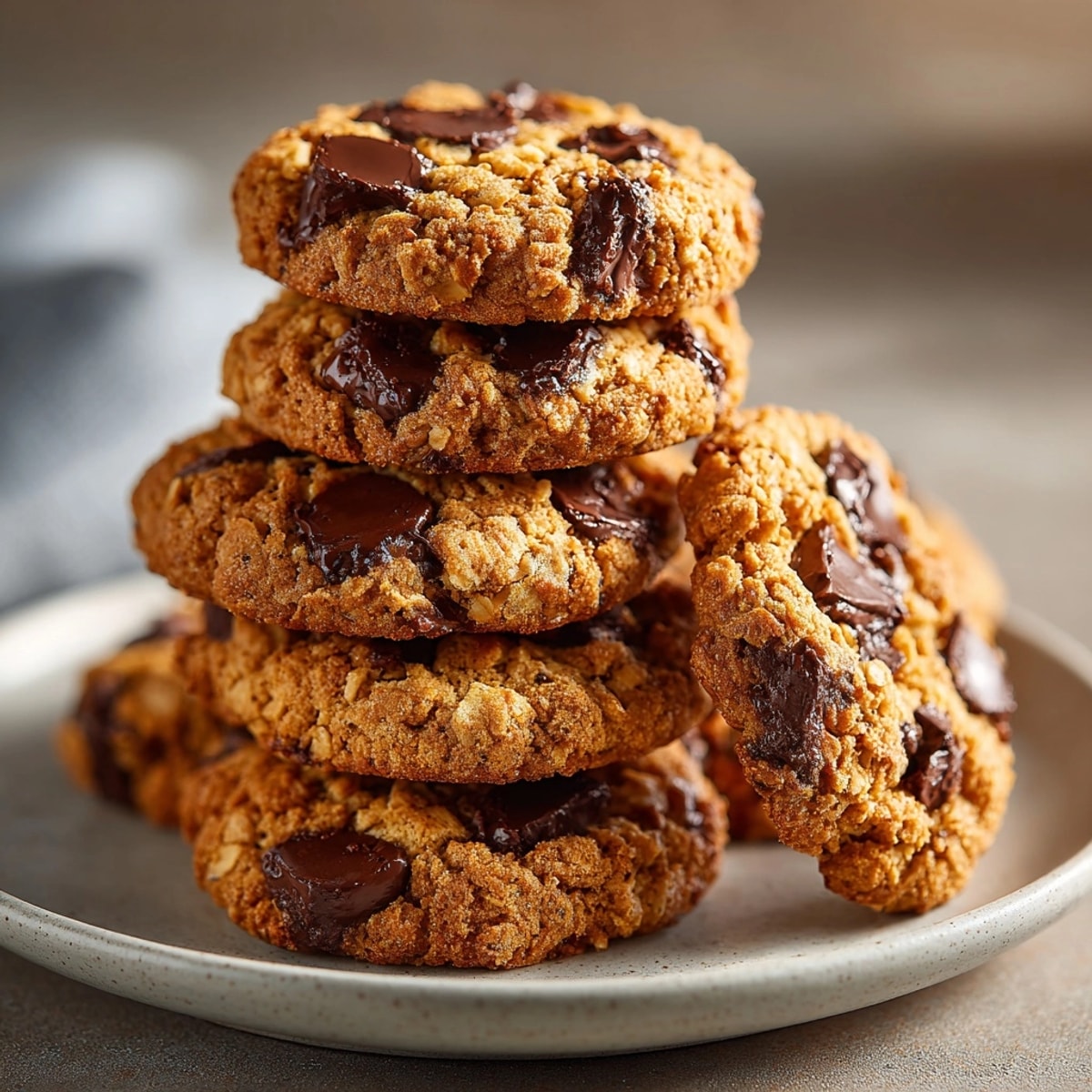 Chewy Peanut Butter Oatmeal Chocolate Chip Cookies fresh out of the oven.