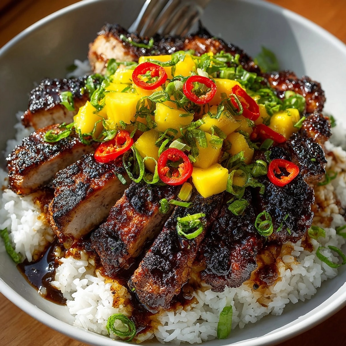 Fragrant Jamaican Jerk Chicken Rice Bowls bursting with flavor and vibrant colors, easily assembled.