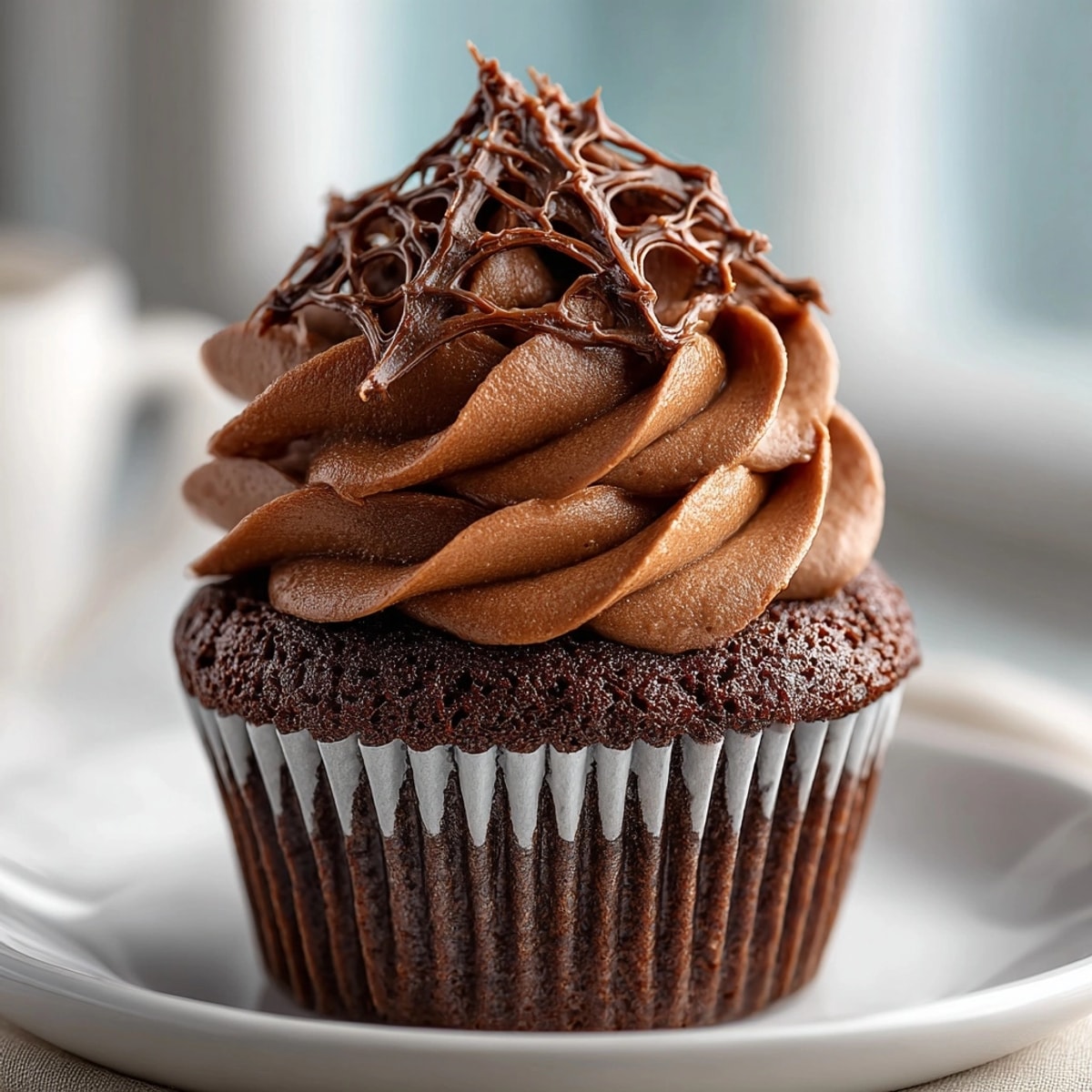 Easy Spider Web Cupcakes recipe perfect for Halloween: see soft, moist chocolate dessert.