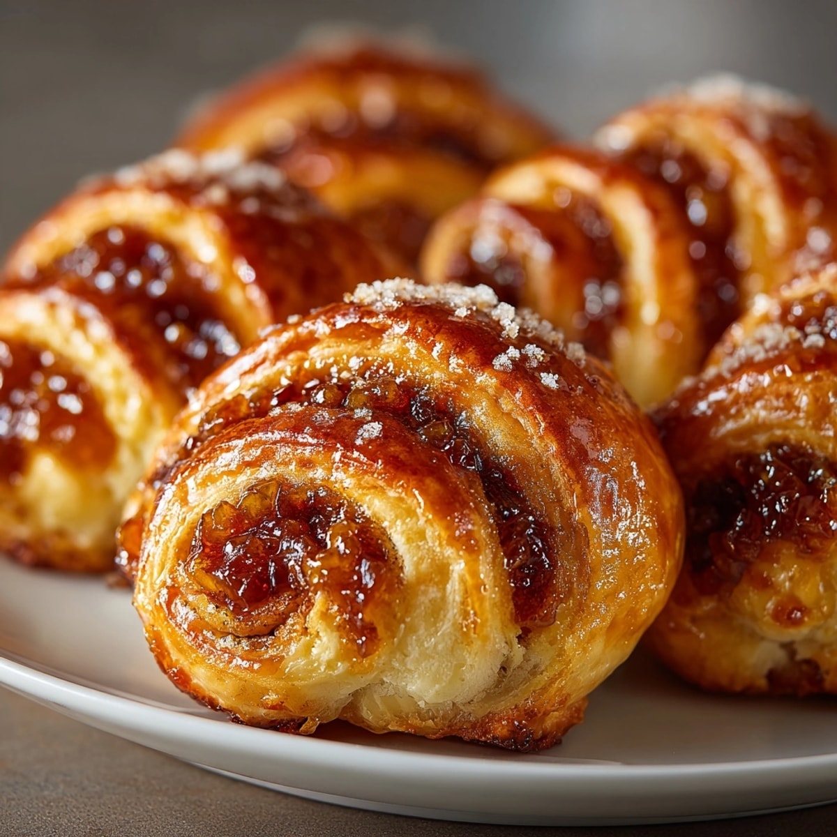 Homemade Rugelach pastries: Creamy dough swirled with nutty sweetness, a classic festive treat.