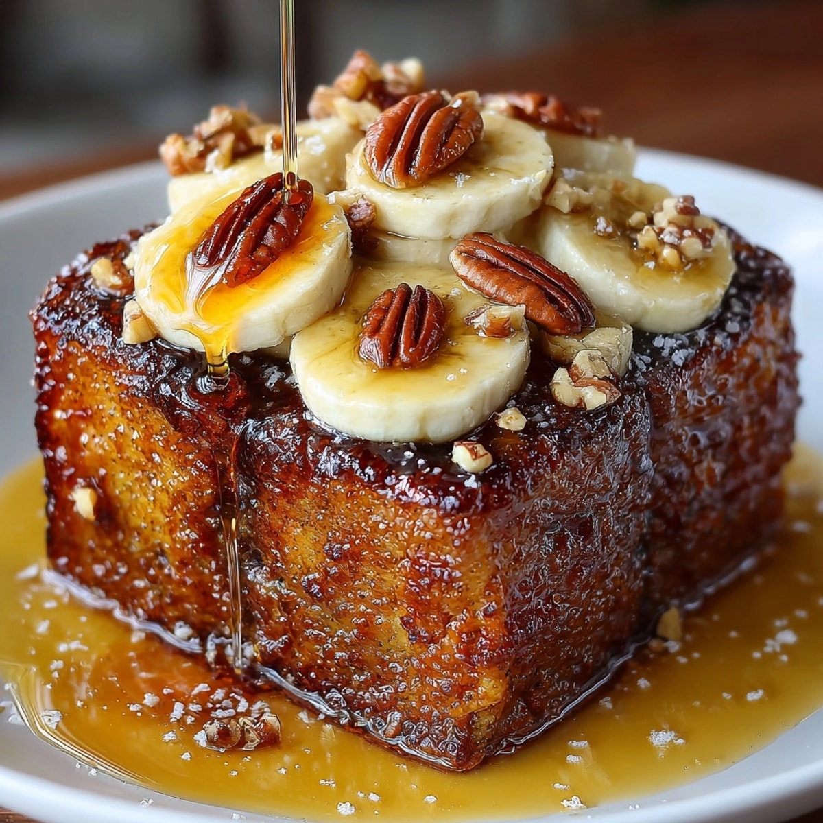 Golden Banana Bread French Toast Bake bubbling with custard, ready for a cozy brunch.