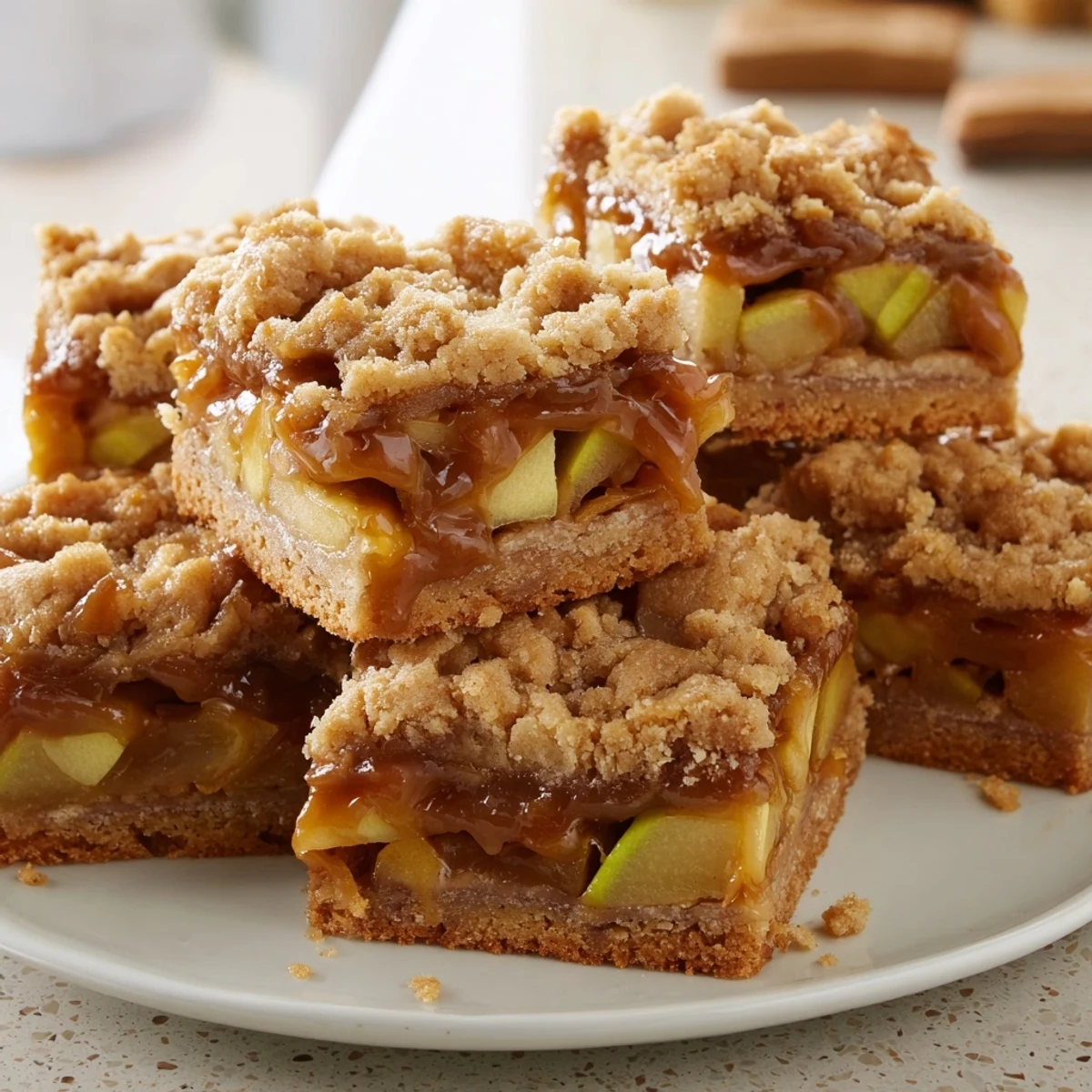 Deliciously spiced Caramel Apple Layered Cookie Bars, perfect for sharing at autumn gatherings.  