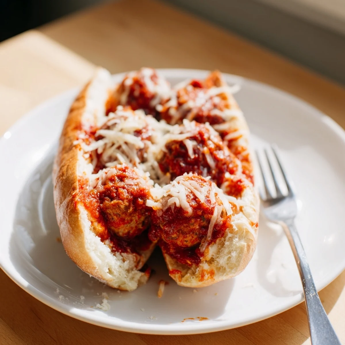 Hearty turkey meatball subs nestled in fresh hoagie rolls, perfect for dinner.  