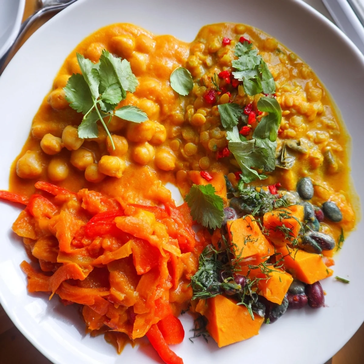 A colorful plate of Single-Pan Global Curries showcasing vibrant textures and rich flavors.  