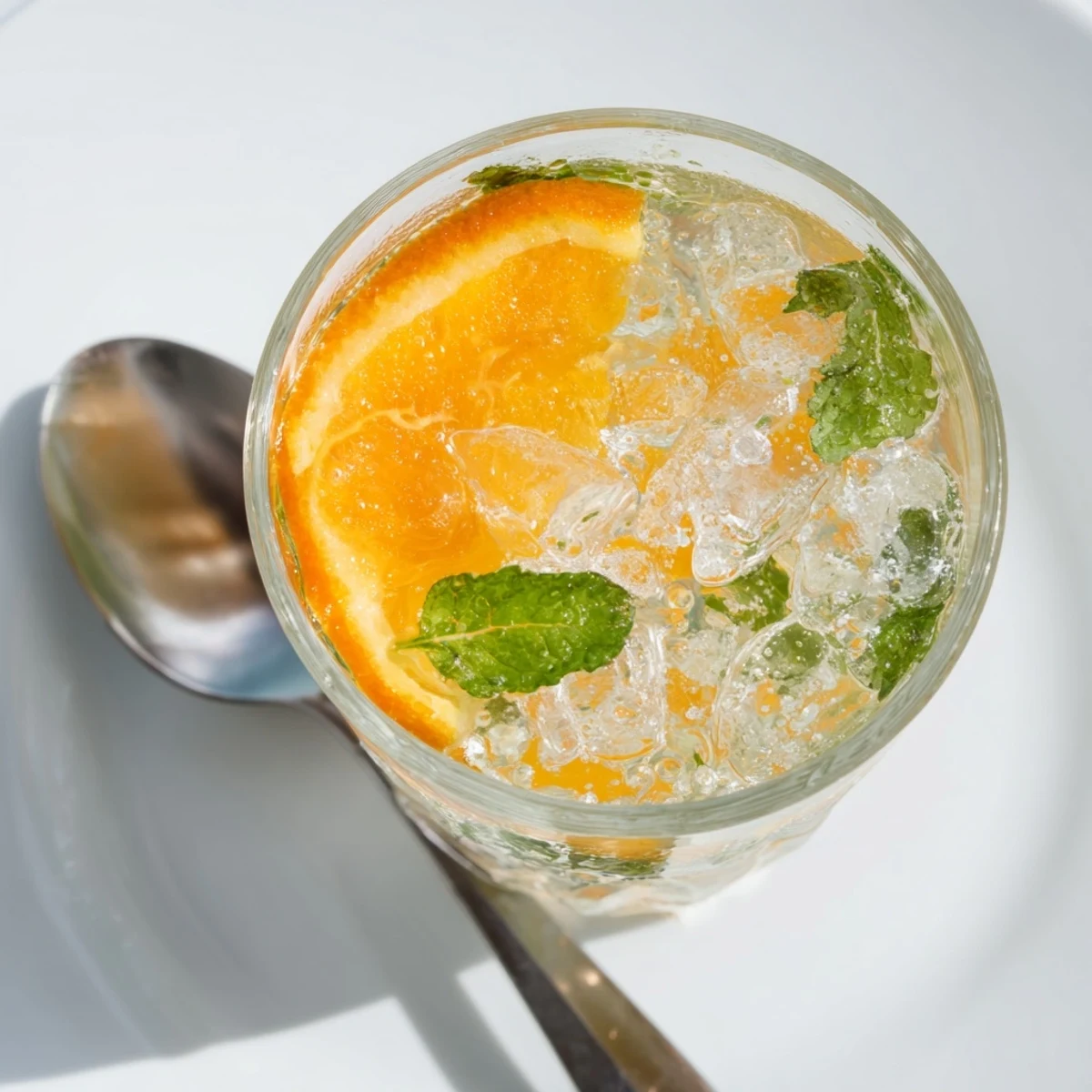 Sparkling homemade probiotic soda mocktail served over ice, perfect for summer gatherings.