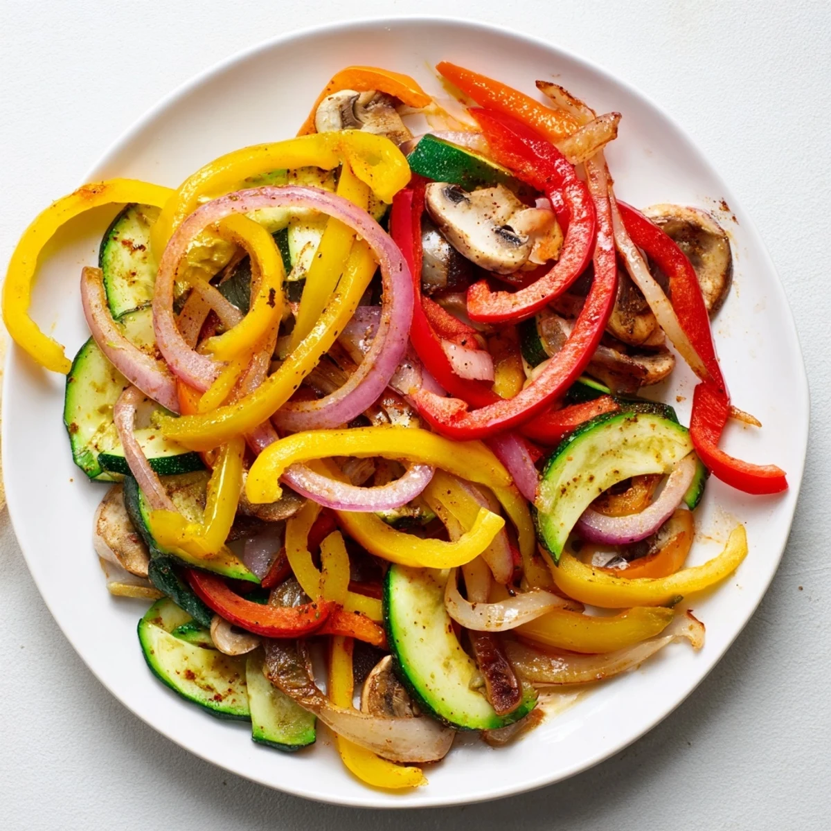 Vibrant Veggie Skillet Fajitas sizzling with colorful peppers and onions, ready for a delicious Tex-Mex dinner.
