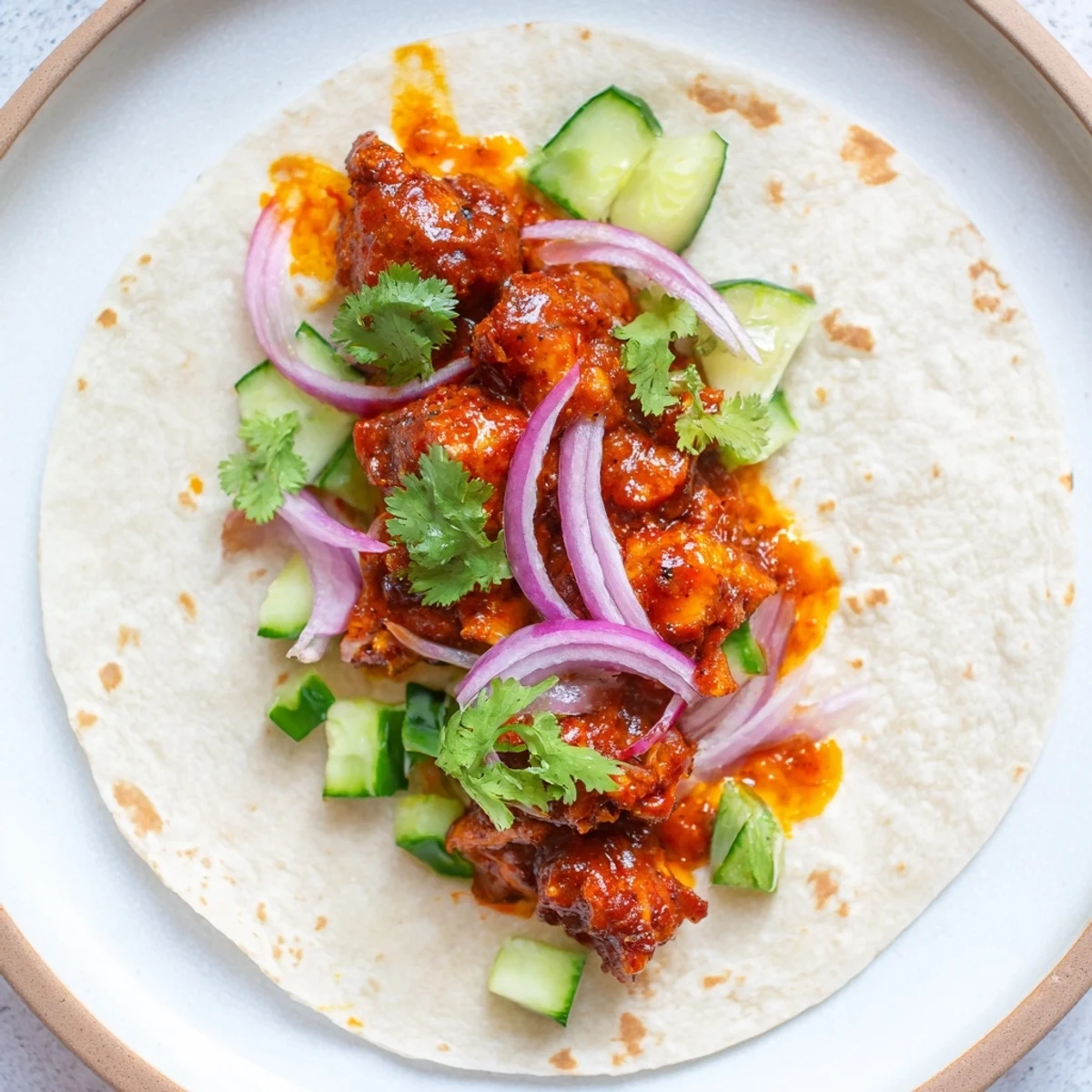 Sticky Chicken Tikka Tacos