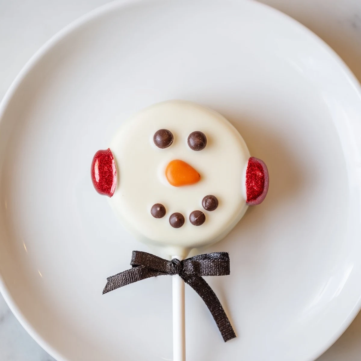 Budget-Friendly Oreo Snowman Pops: adorable chocolate-covered cookies decorated as festive winter treats.
