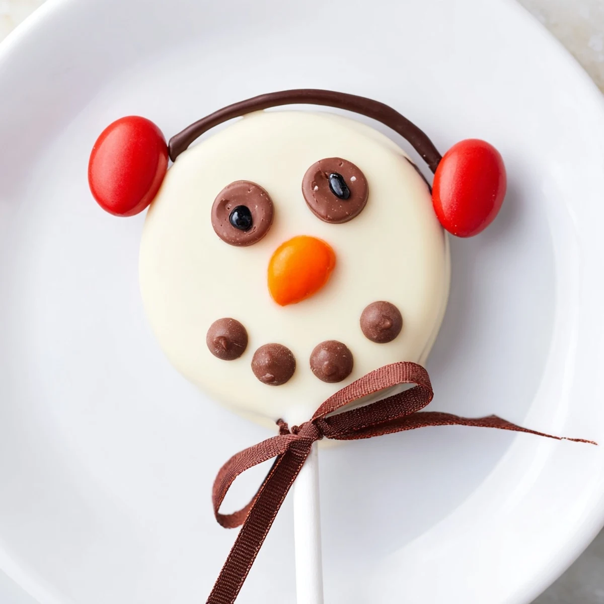 Close-up of Budget-Friendly Oreo Snowman Pops, ready to eat and perfect as a fun kids dessert.