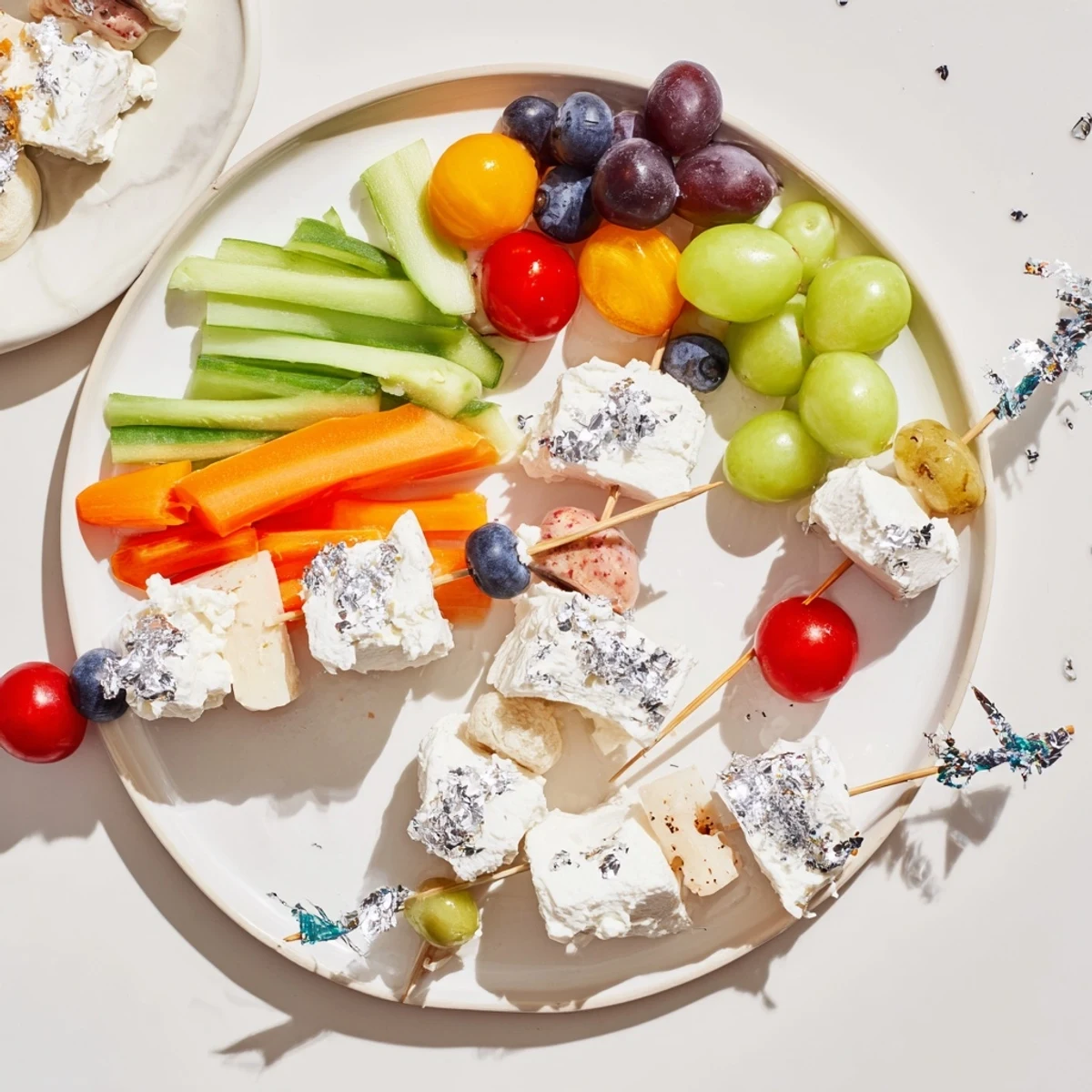 Beautiful Fluffy Clouds Lamb Baby Shower Board, featuring tender lamb bites and whipped cheese clouds, ready for serving.