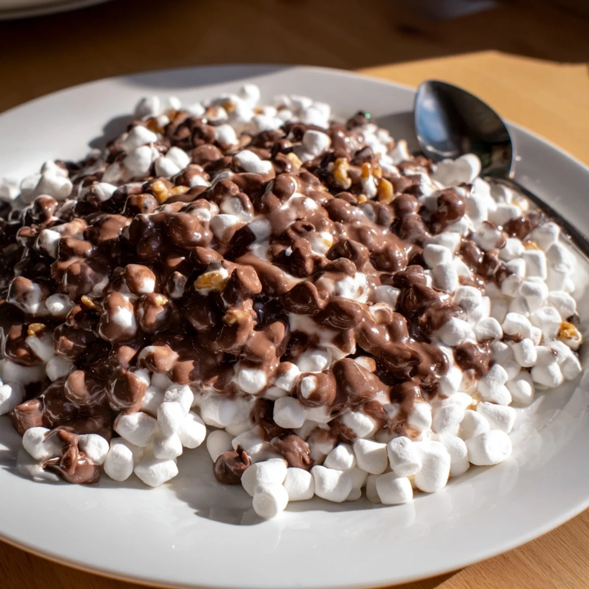 Quick Dessert: Chocolate Chips and Mini Marshmallows Heap, a delightful American dessert with chocolatey, sticky bits.