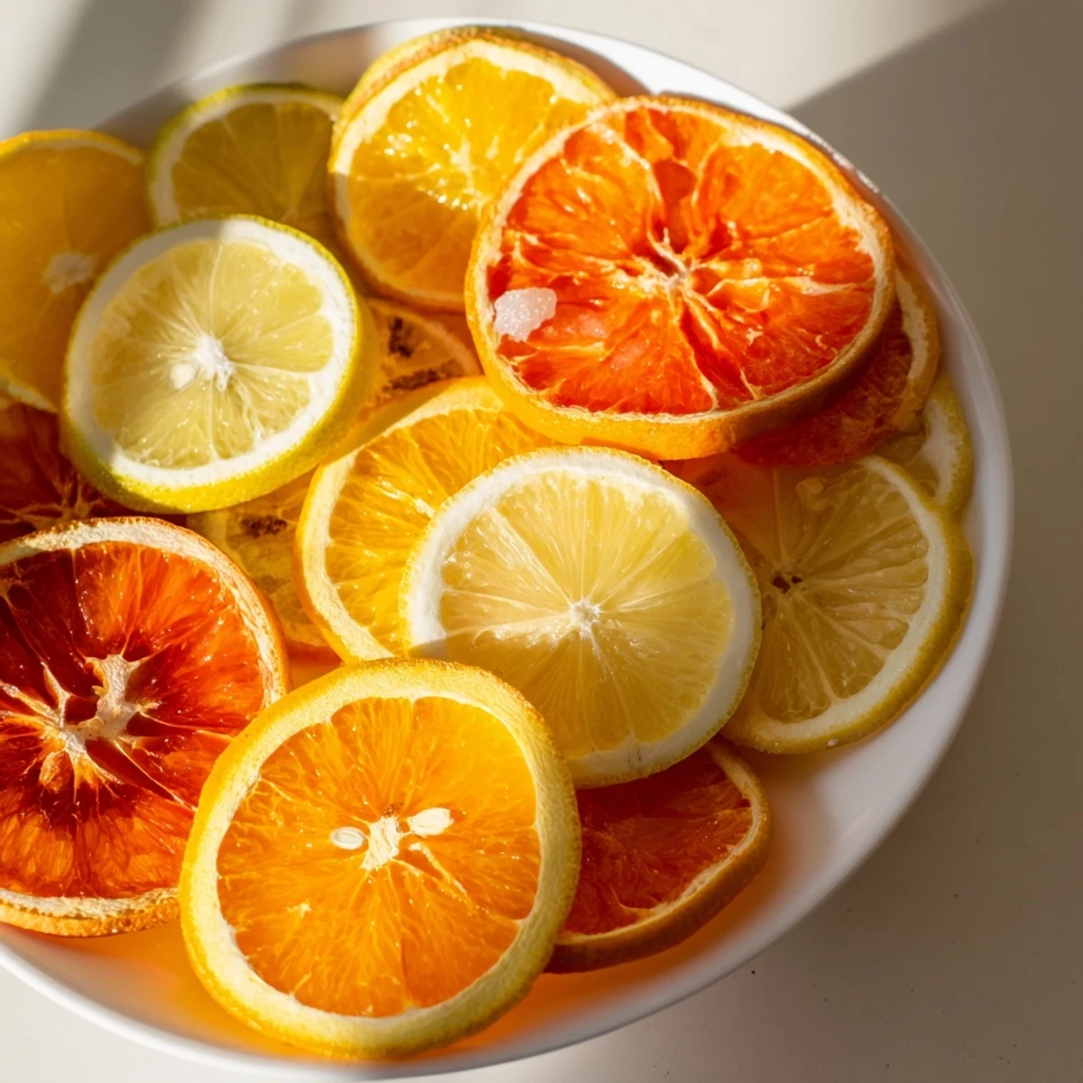 Vibrant citrus slices, the perfect mocktail garnishes, offering bright colors and a zesty aroma.