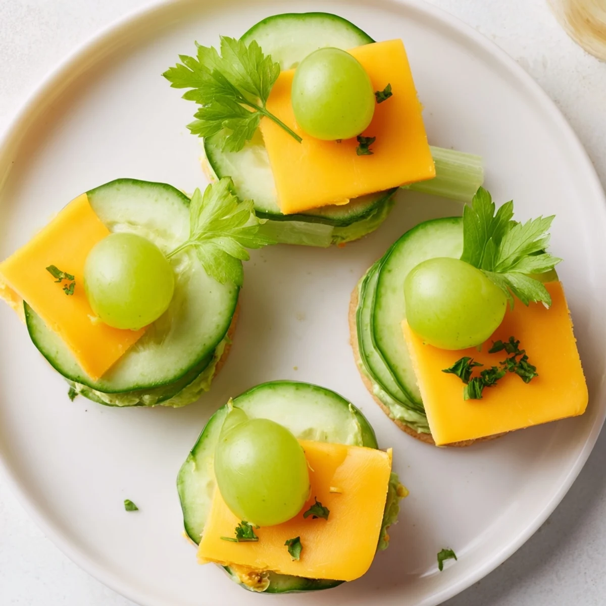 Adorable close-up of a festive four-leaf clover snack, perfect for a St. Patrick's Day celebration.