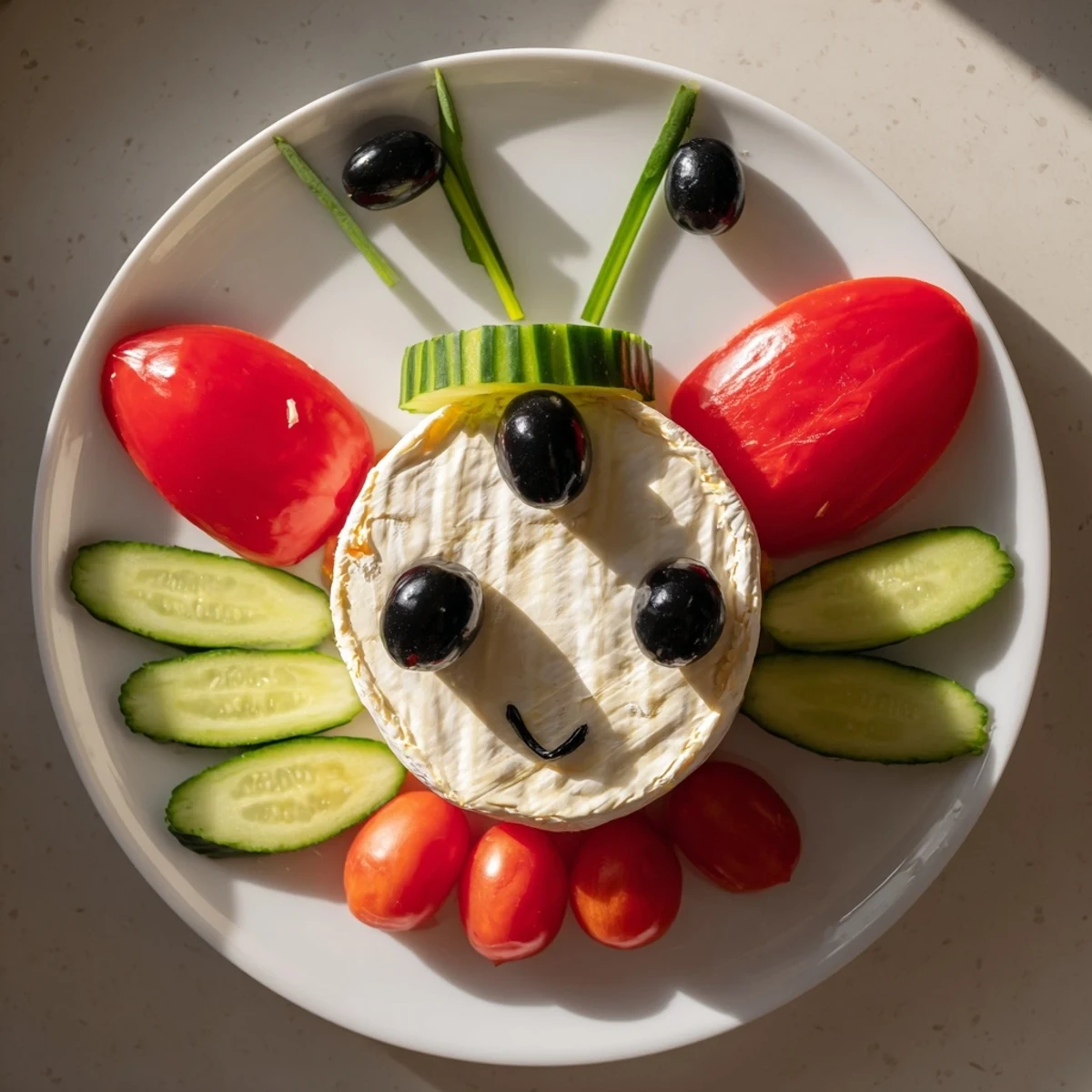 Whimsical Coccinelle Amusante Planche Pique-Nique: a charming platter of veggies and dips ready to enjoy!