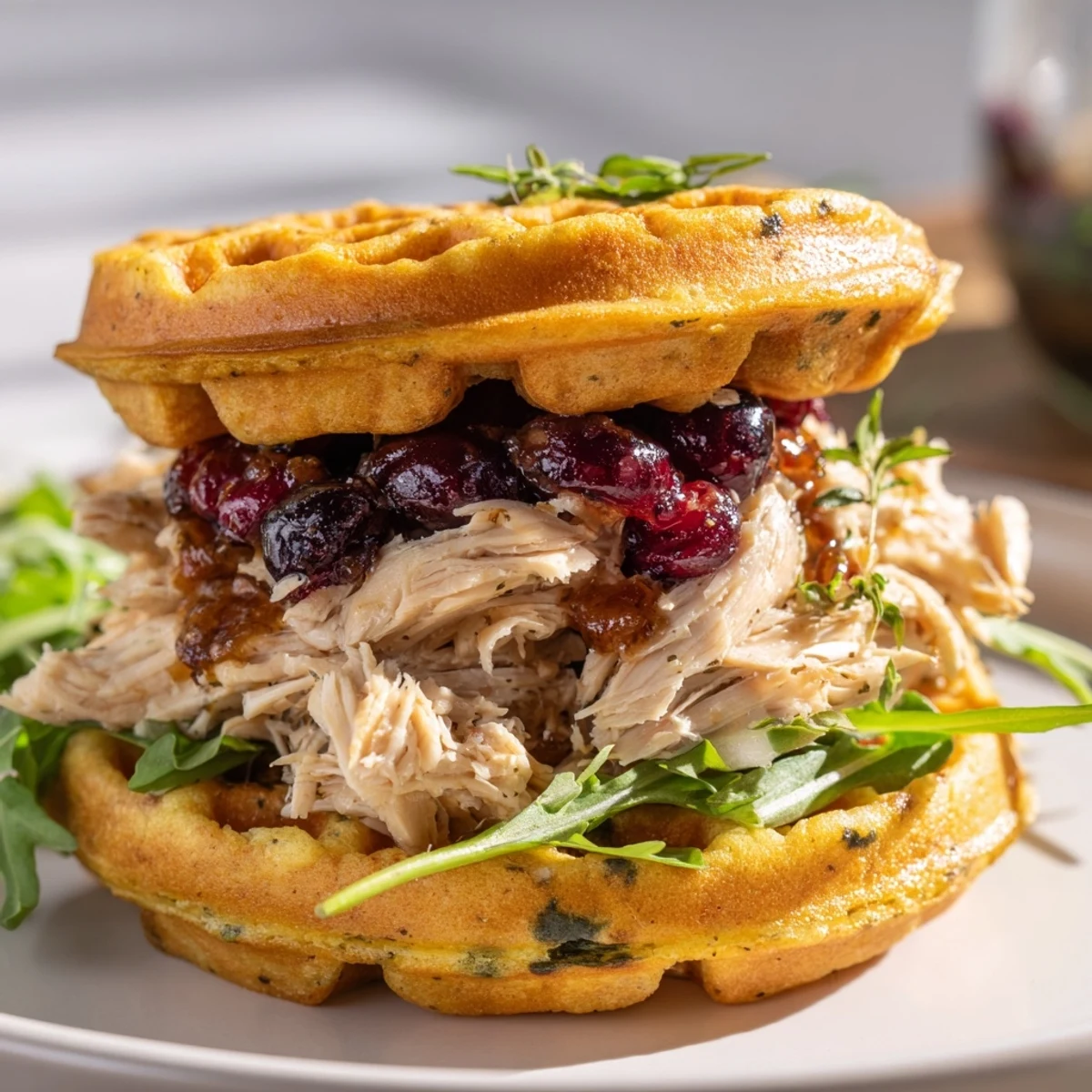 Stuffing Waffle Chicken Sliders