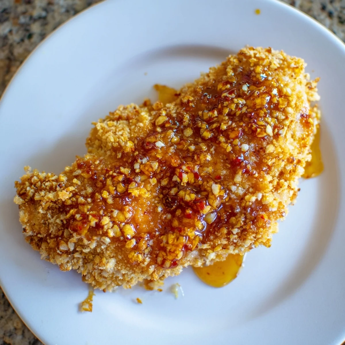 Golden, crispy Hot Honey Crispy Chicken Thighs awaiting a drizzle of sweet and fiery honey.