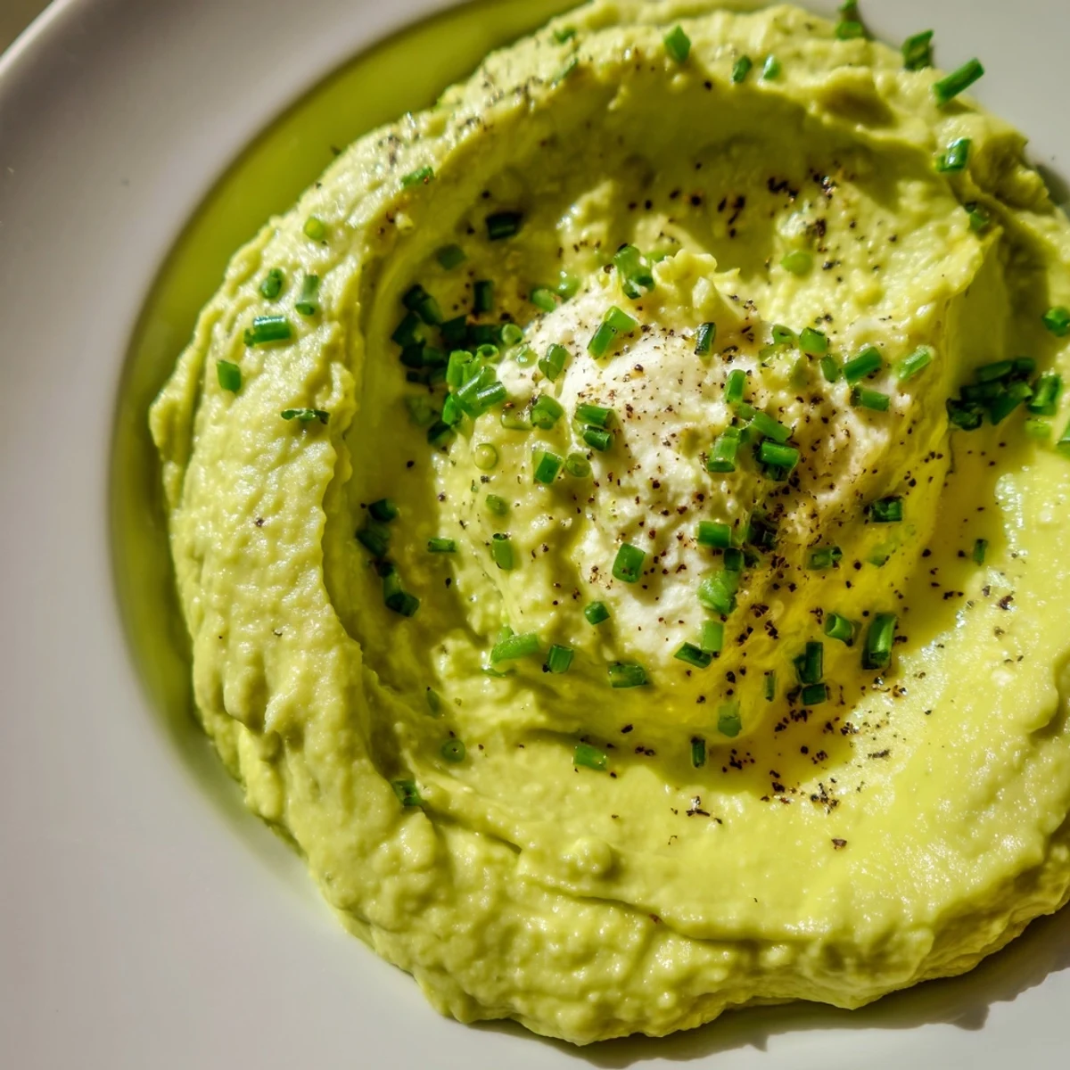 Creamy Avocado Cottage Cheese Dip, a vibrant green dip ready to be scooped up with veggies.