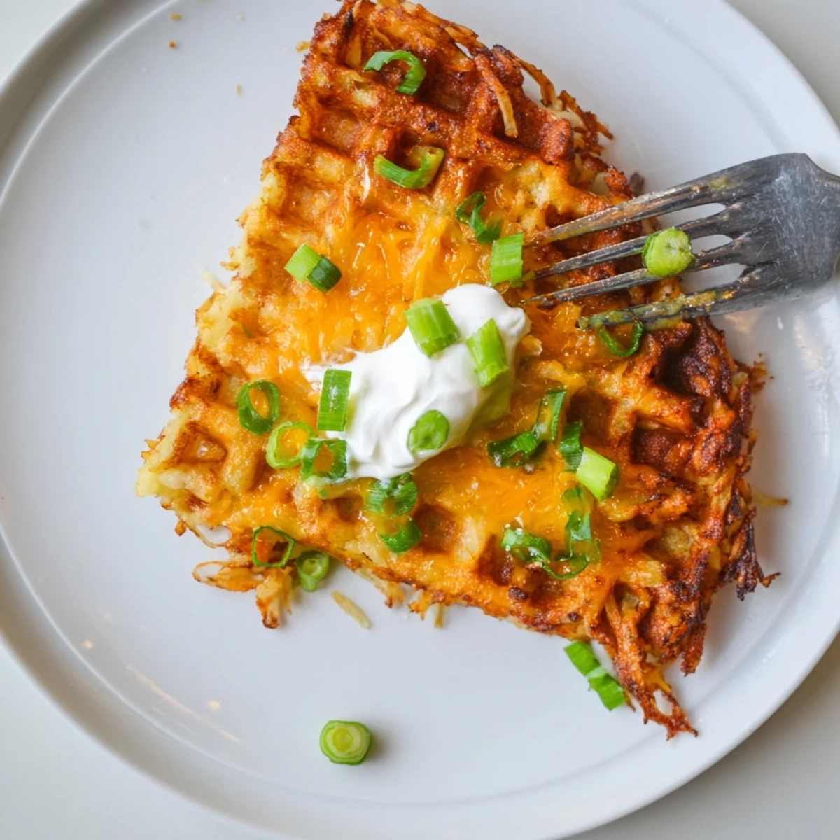 Cheesy Hash Brown Waffles