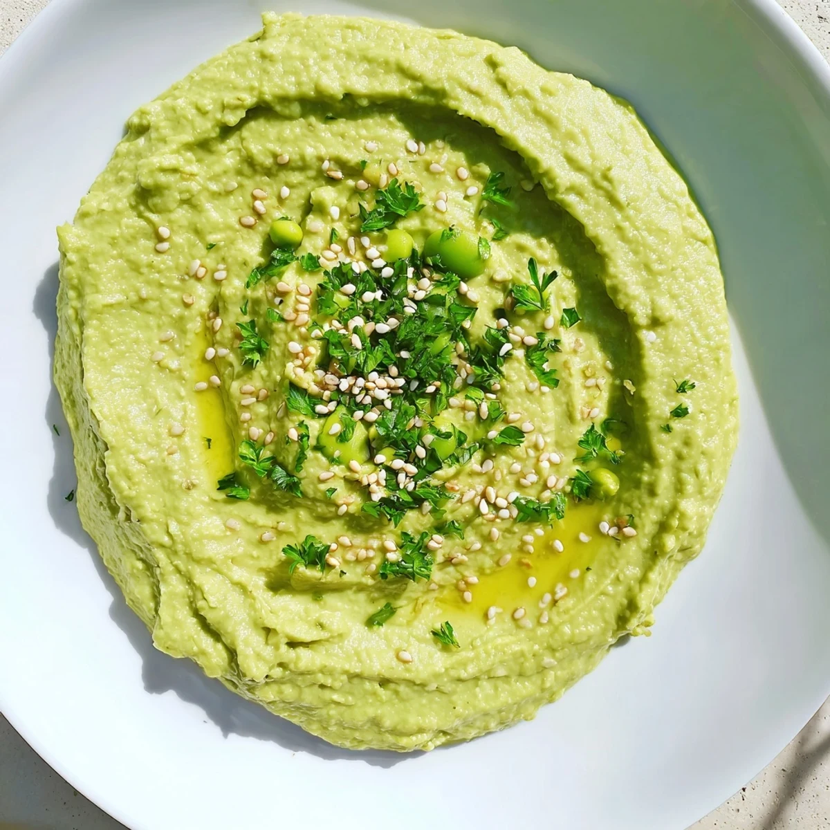 Freshly made Edamame Hummus, perfect for dipping, accompanied by colorful raw vegetables ready to enjoy.