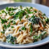 Creamy Garlic Turkey Broccoli Orzo
