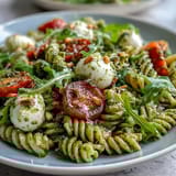 Summer Pasta Pesto Tomatoes Mozzarella