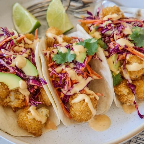 Tempura Cauliflower Taco Bites