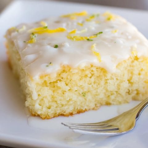 Lemon Soda Sheet Cake Squares