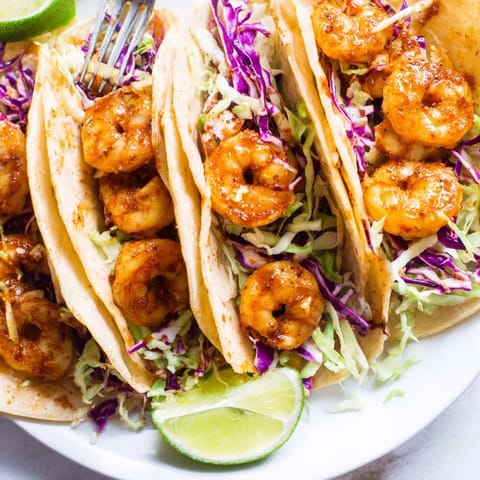 Easy Shrimp Tacos Lime Slaw