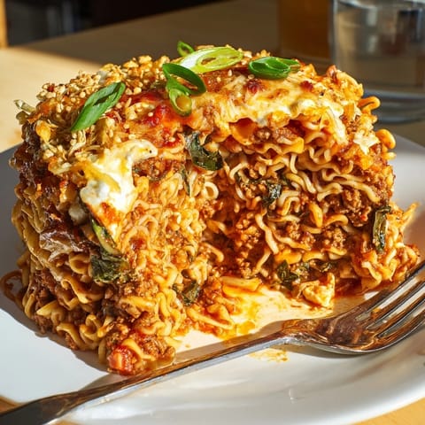 Spicy Ramen Lasagna Fusion