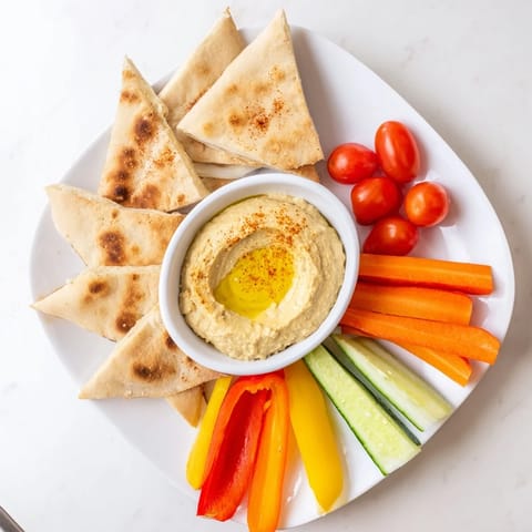 DIY Hummus Homemade Pita Veggies