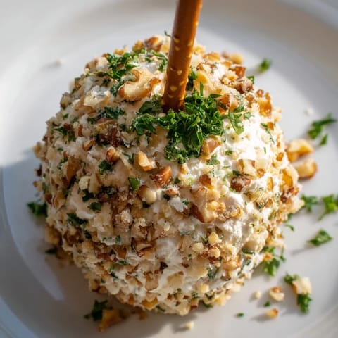 Savory Champagne Cork Cheese Balls, topped with pretzel "corks", are a delightful, festive appetizer for any party.