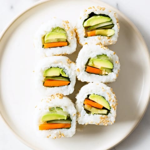 Avocado Cucumber Sushi Rolls