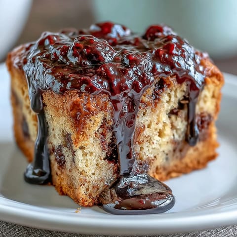 PB and J Cake Black Currant Sauce