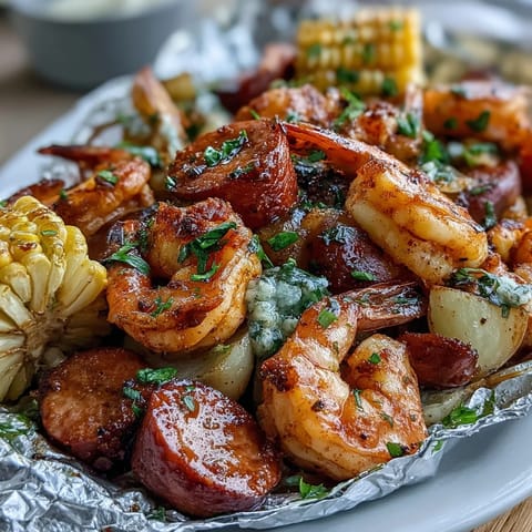 Onion Boil Shrimp Sausage