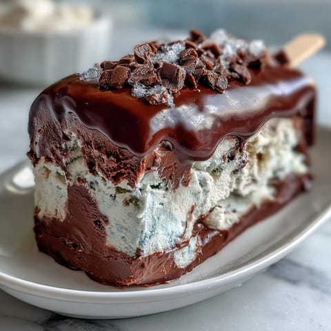 Refreshing frozen pops combining vanilla bean and fudge flavors, offering a sweet coffee-kissed dessert for warm days.