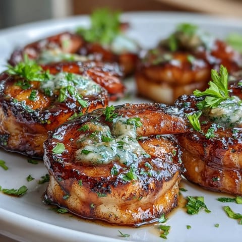 Juicy sea scallops seared to golden perfection and drizzled with a zesty lemon butter sauce for a bright, elegant dish.