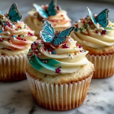 Spring Cupcakes Pastel Butterfly