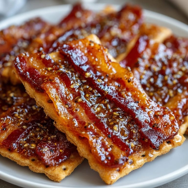 Salty, sweet, smoky Maple Candied Bacon Crackers, fresh from the oven and cooling.
