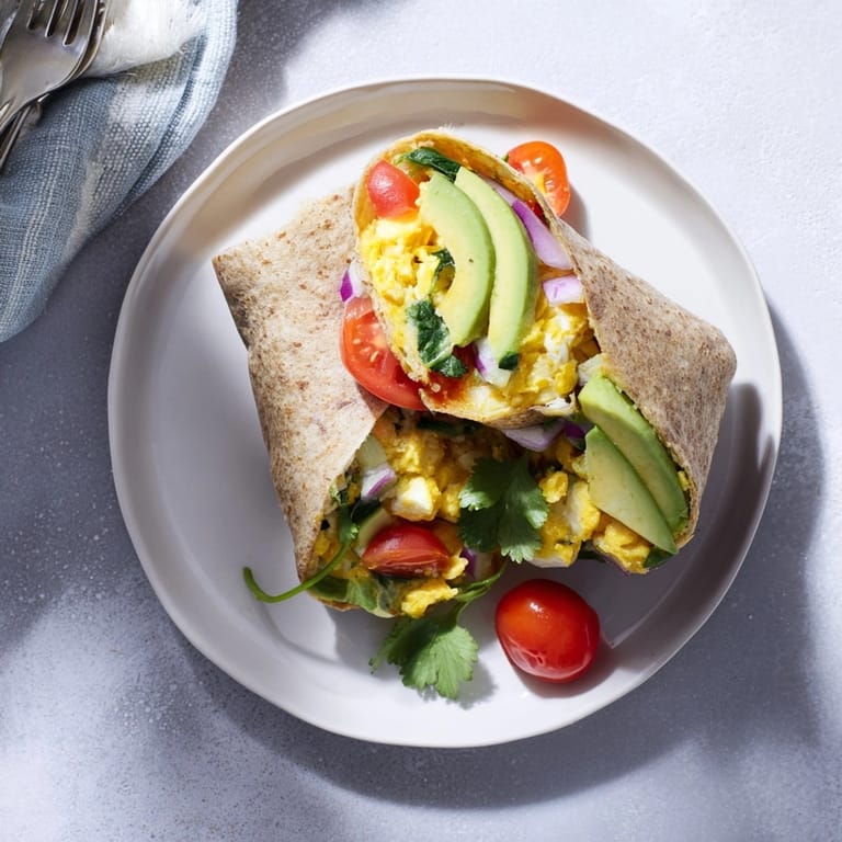 Savory breakfast: visually imagine wrapping the Avocado Egg White Burrito; add salsa!