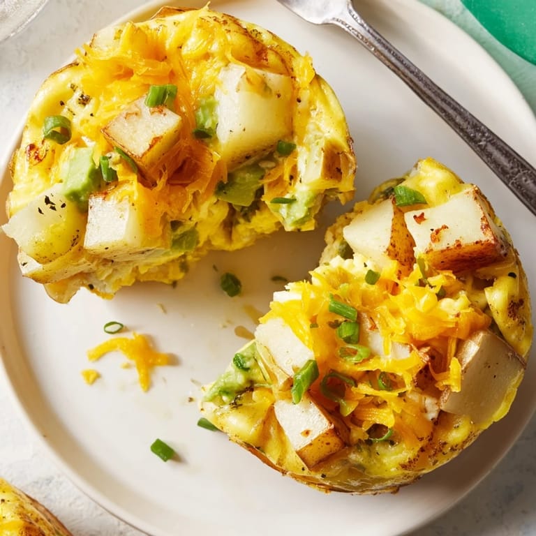 Deliciously creamy Avocado Ranch Potato Egg Muffins perfect for breakfast on-the-go.  