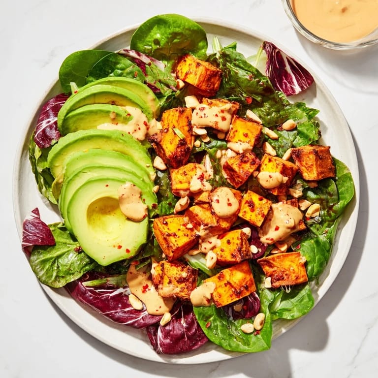 Imagine the amazing flavors in this Spiced Peanut Sweet Potato & Radicchio Salad Bowl, perfect for a gluten-free meal.