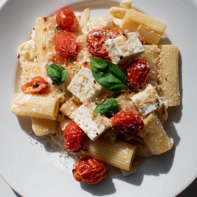 Fragrant herbs and bubbly cheese mingle in this easy, flavorful Four-Cheese Baked Block Pasta recipe.