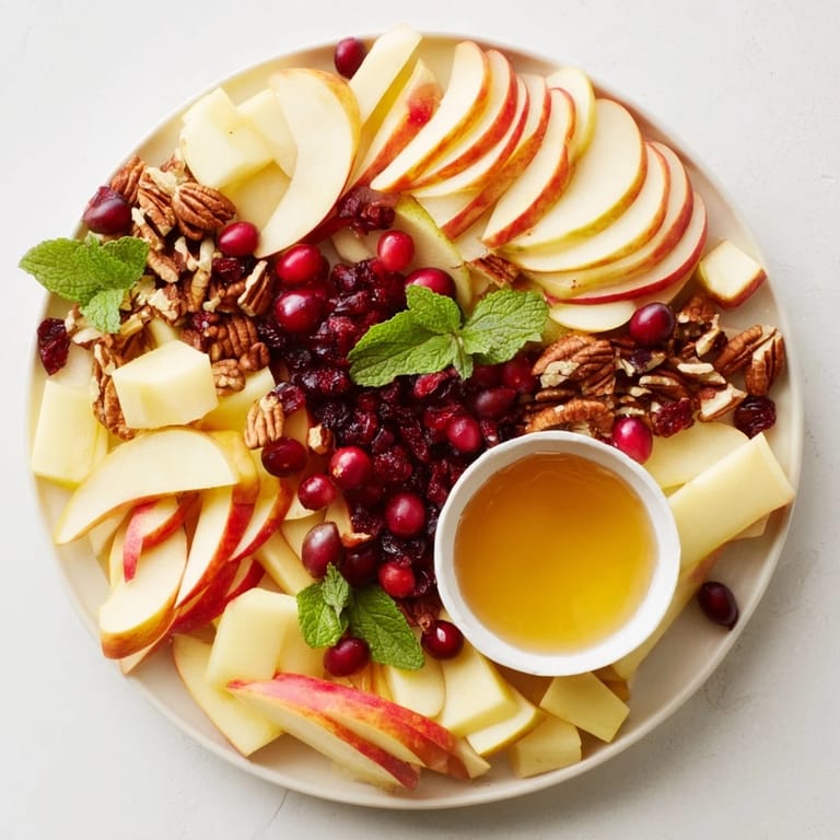 Crisp apple slices and sweet grapes star in this Apple Orchard Fruit Board appetizer recipe.