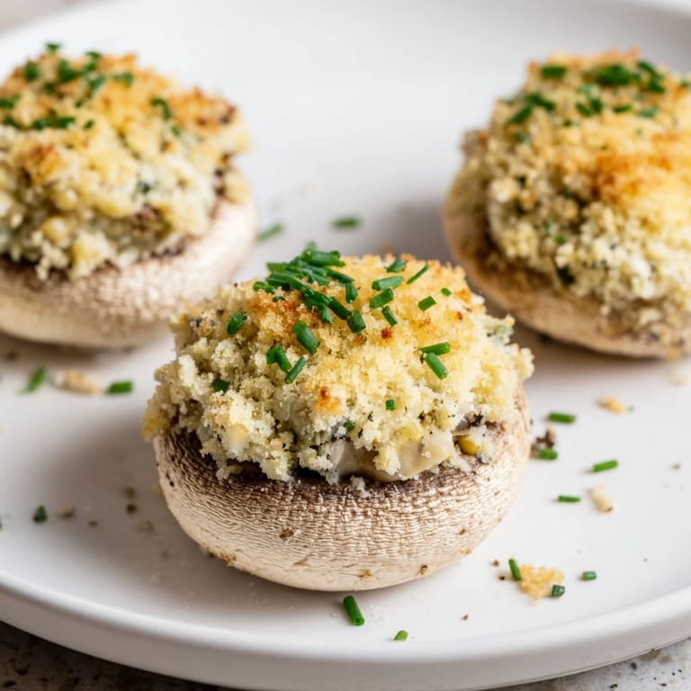 Freshly baked stuffed mushroom caps offer savory aromas and textures, perfect for sharing at gatherings.