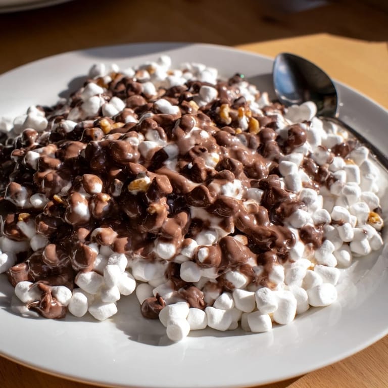 Quick Dessert: Chocolate Chips and Mini Marshmallows Heap, a delightful American dessert with chocolatey, sticky bits.