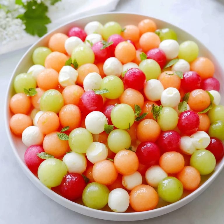 Fresh, delicious Polka Dot Platter showcasing a variety of colorful spherical appetizers for guests.