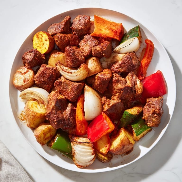 A close-up of a steaming tray of Jordanian Zarb, showcasing fall-off-the-bone lamb with colorful vegetables.