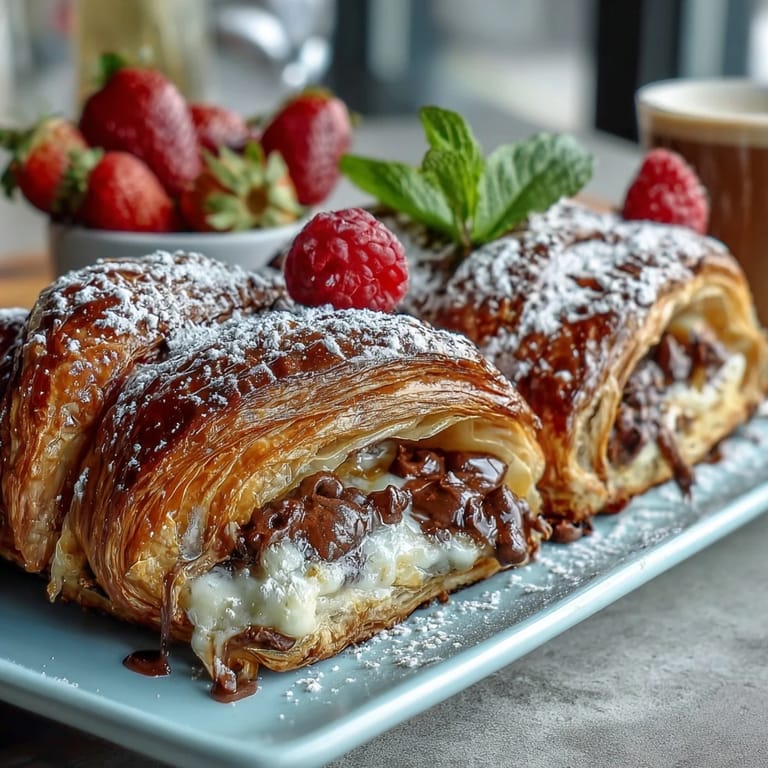 Elegant brunch spread featuring flaky croissants, seasonal fruit, and sparkling mimosas—perfect for Mother's Day morning.